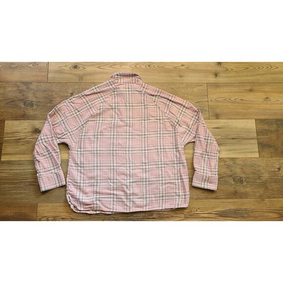 Levis Button Down Womens S Pink Plaid Pockets Soft Casual Western Loose Fit - Picture 2 of 8